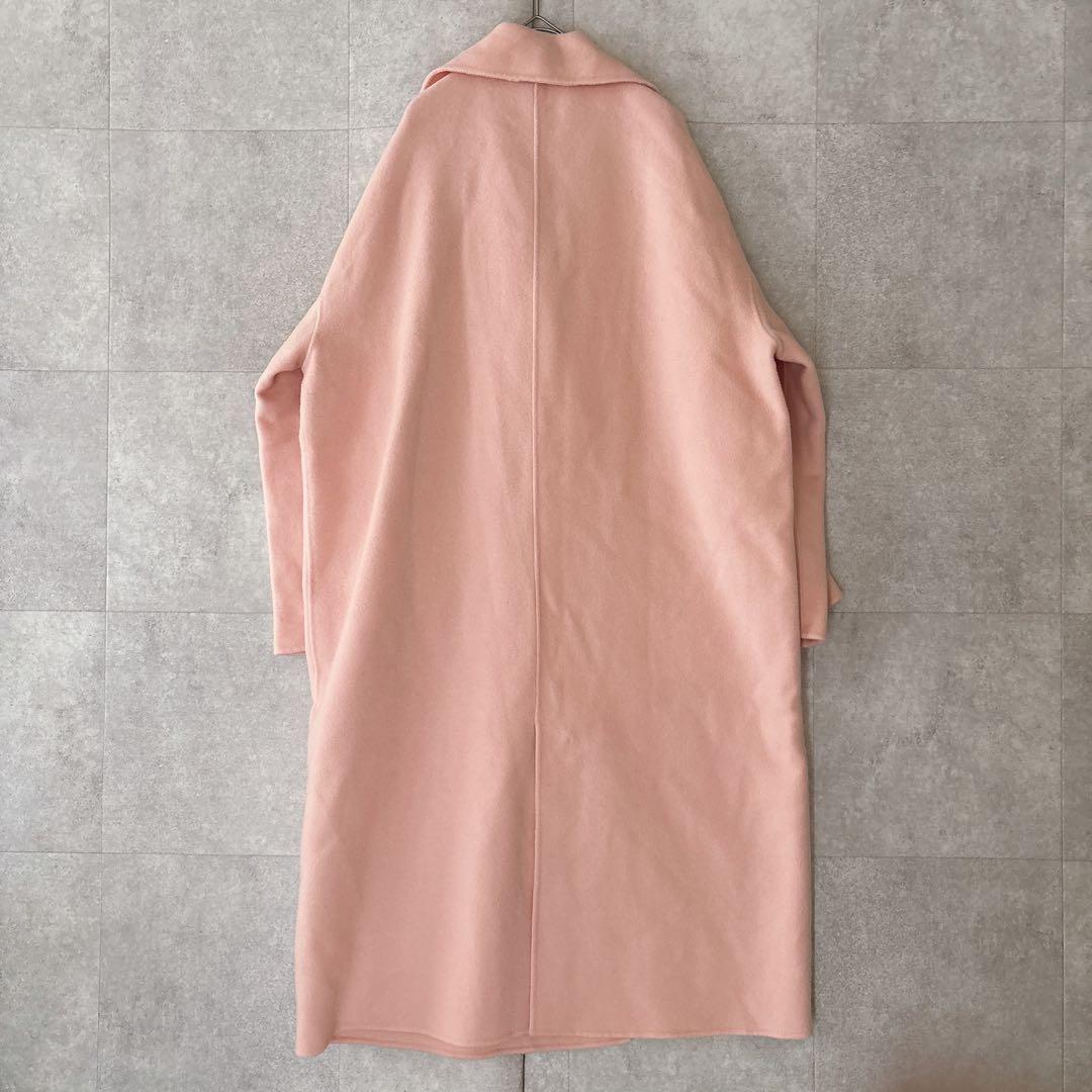 新品未使用品 ノーク ダブルロングリバーコート ピンク サイズ3