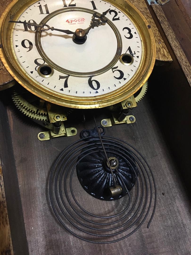 大正〜戦前 ゼンマイ振り子時計 整備済み 美品