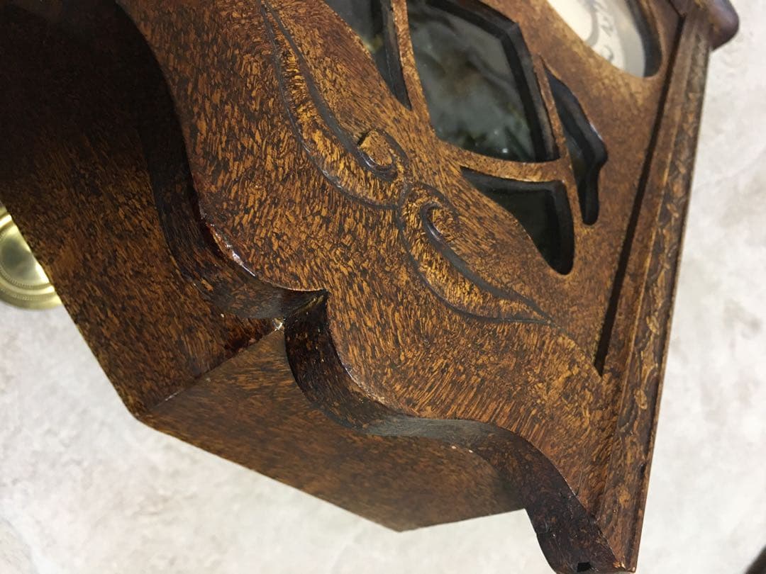 大正〜戦前 ゼンマイ振り子時計 整備済み 美品