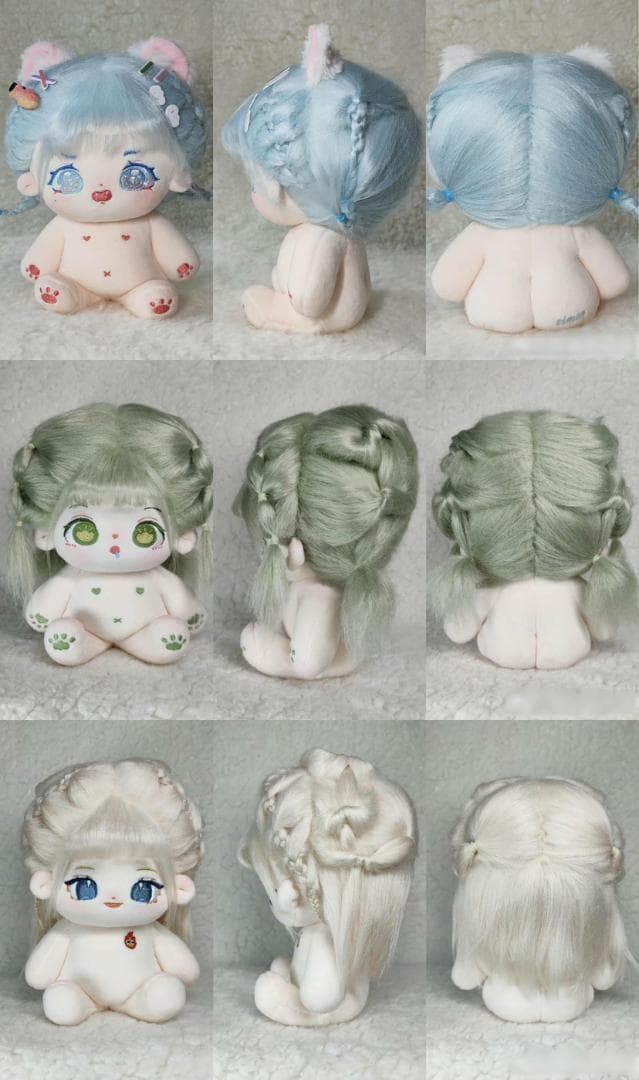 kiki中韓ぬい炸毛　着せ替えぬいぐるみ　「ヘアアレンジ」参考説明
