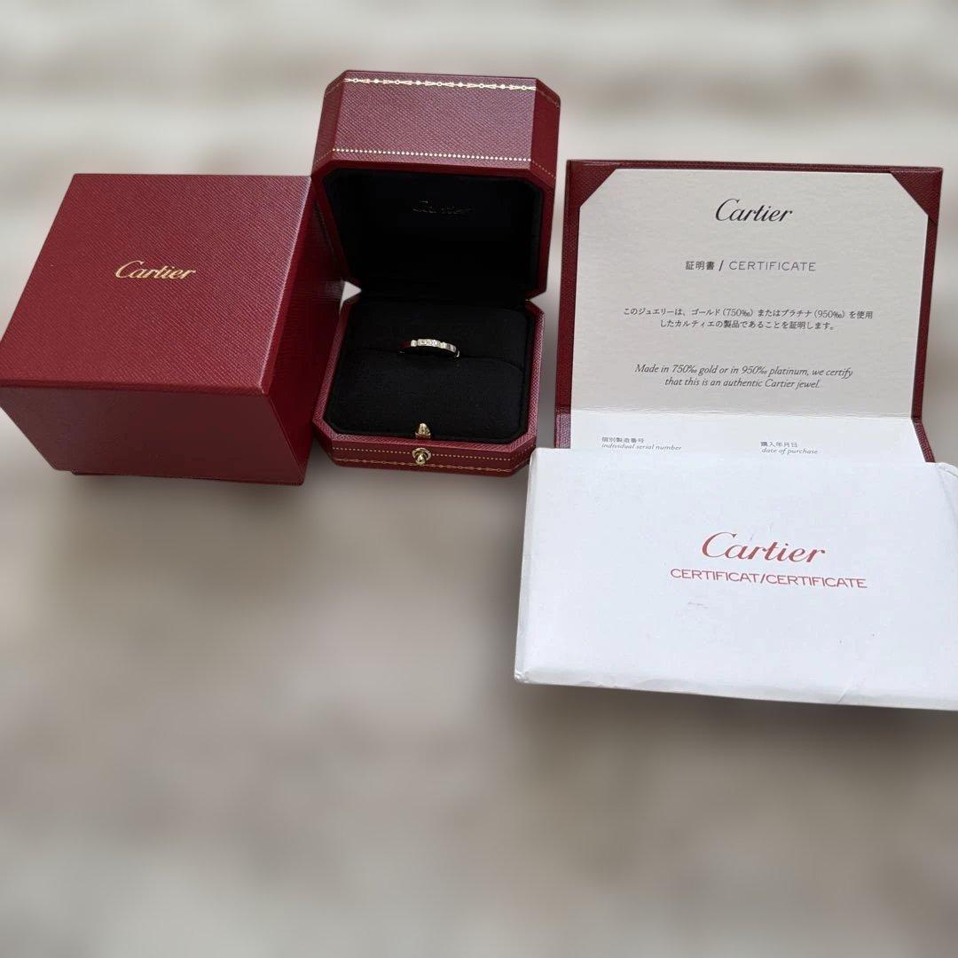 【美品】カルティエ　Cartier マイヨンパンテール　WG ダイヤ付　53