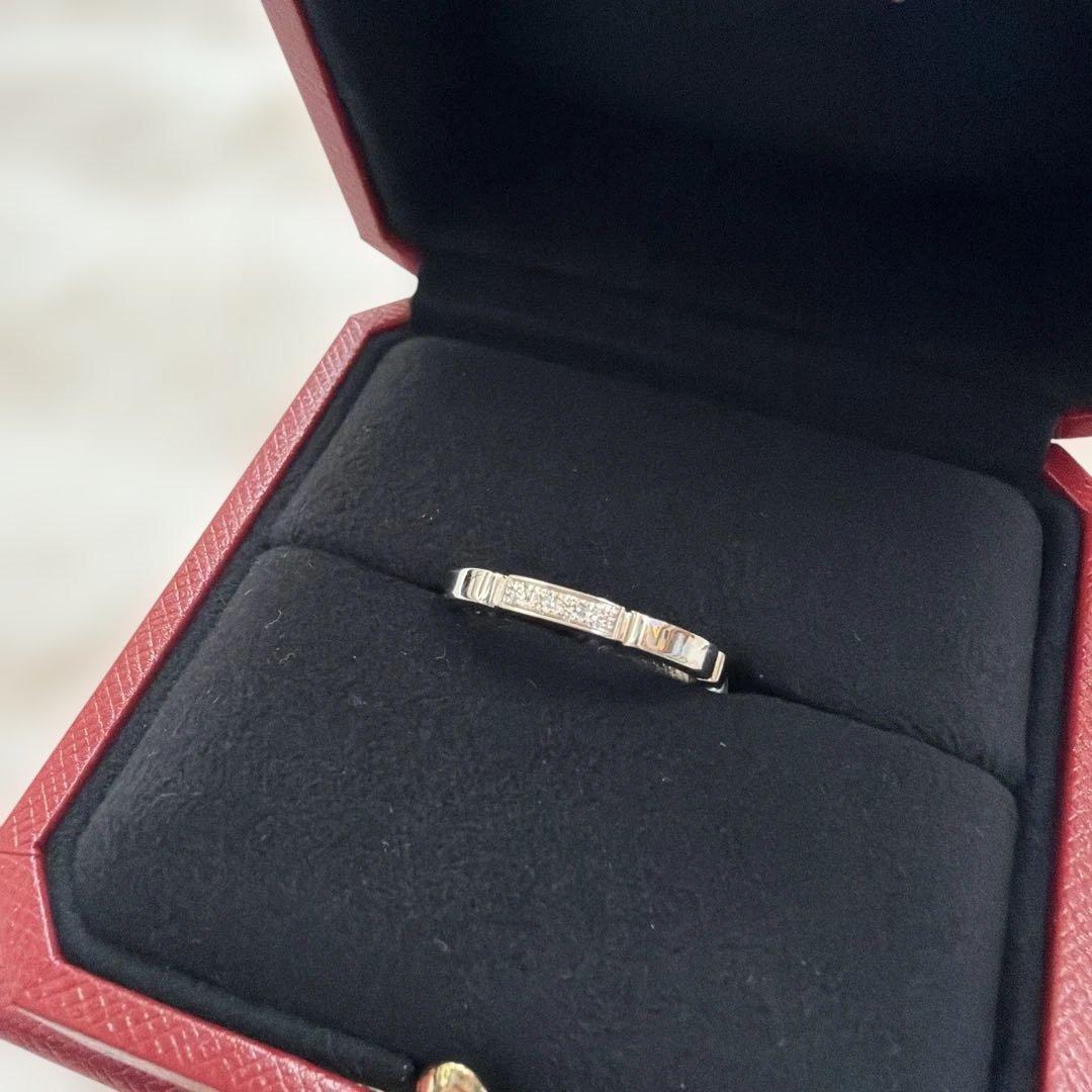 【美品】カルティエ　Cartier マイヨンパンテール　WG ダイヤ付　53