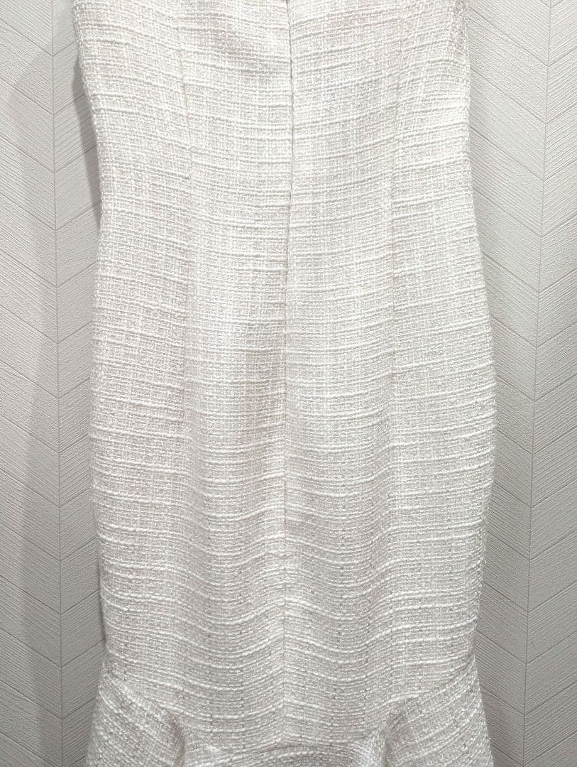 【an】キャバドレス M ホワイト クロスストラップ マーメイド