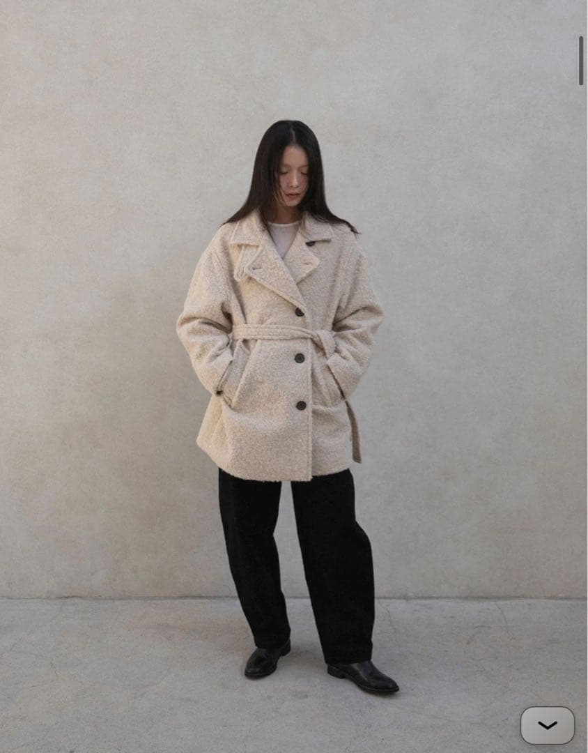 ジャケット・アウター OHOTORO Boucle 2way Half Coat