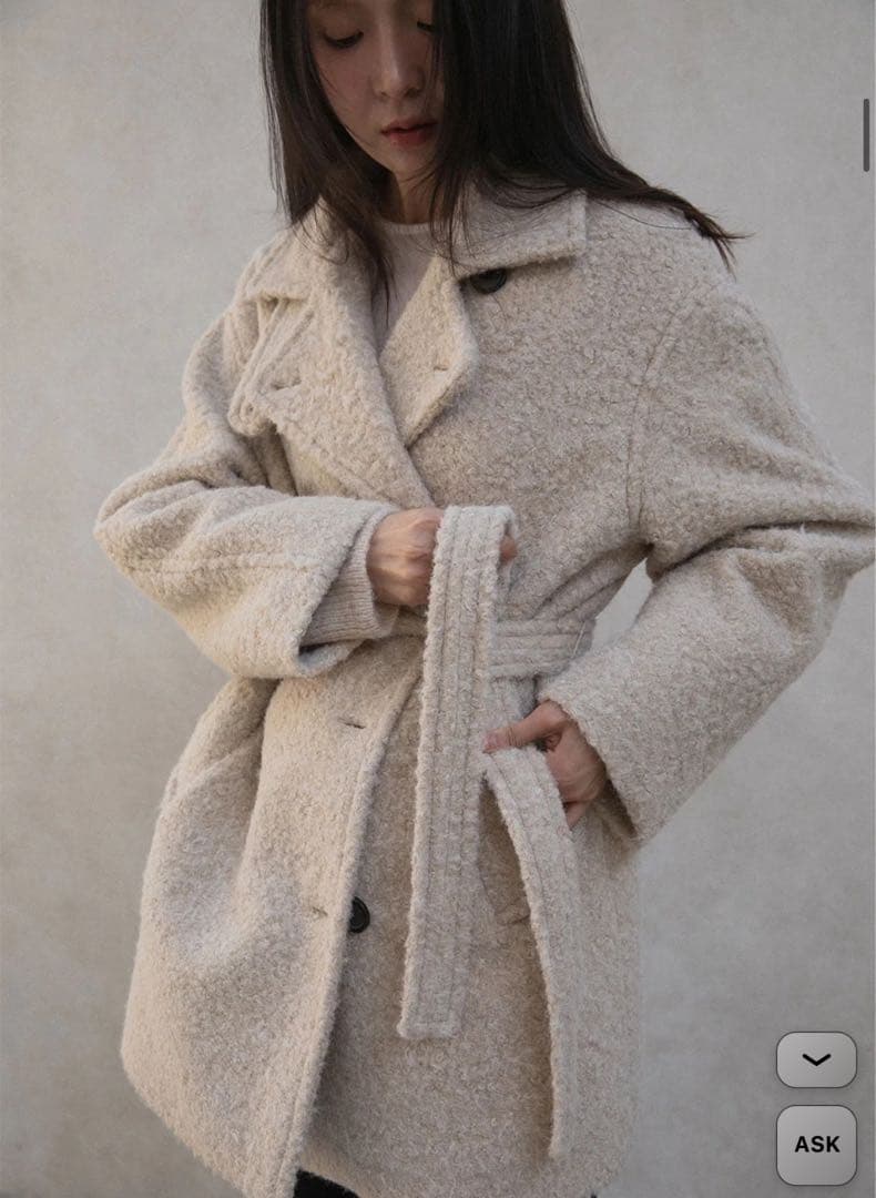 ジャケット・アウター OHOTORO Boucle 2way Half Coat