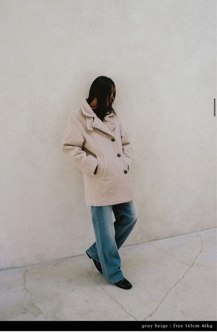 ジャケット・アウター OHOTORO Boucle 2way Half Coat