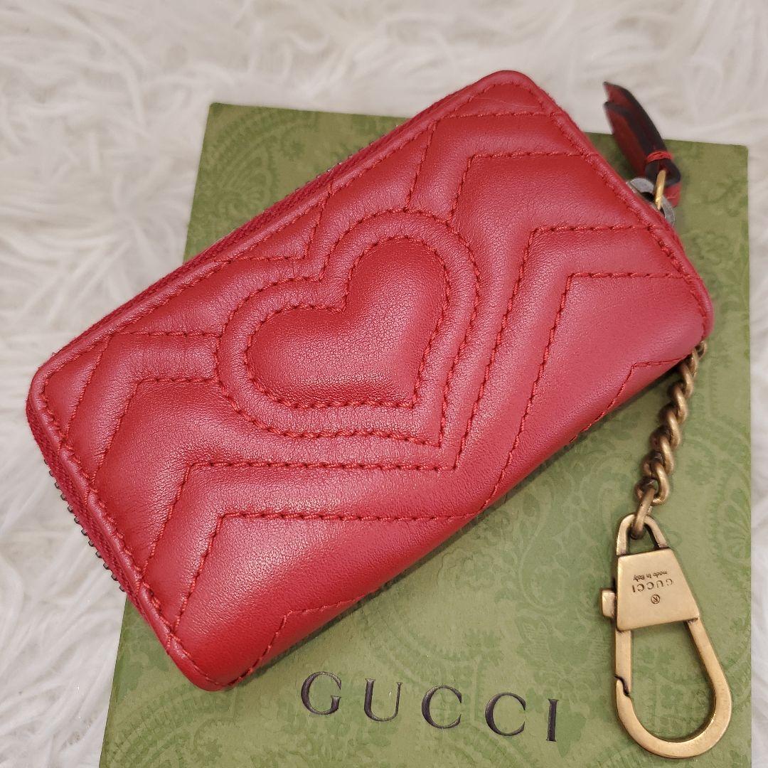 ⭐未使用級⭐GUCCI ggマーモント レッド キーケース ケース