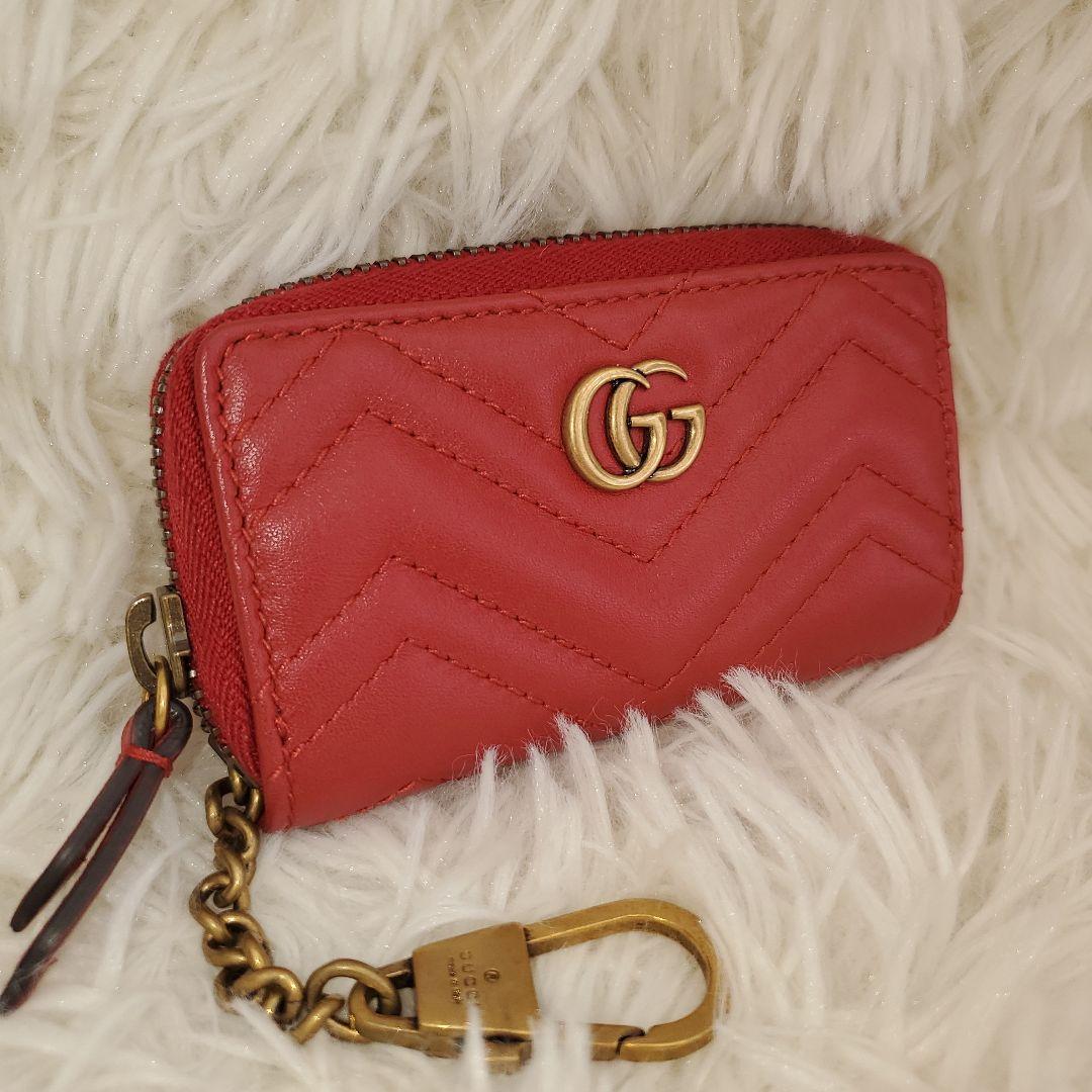 ⭐未使用級⭐GUCCI ggマーモント レッド キーケース ケース
