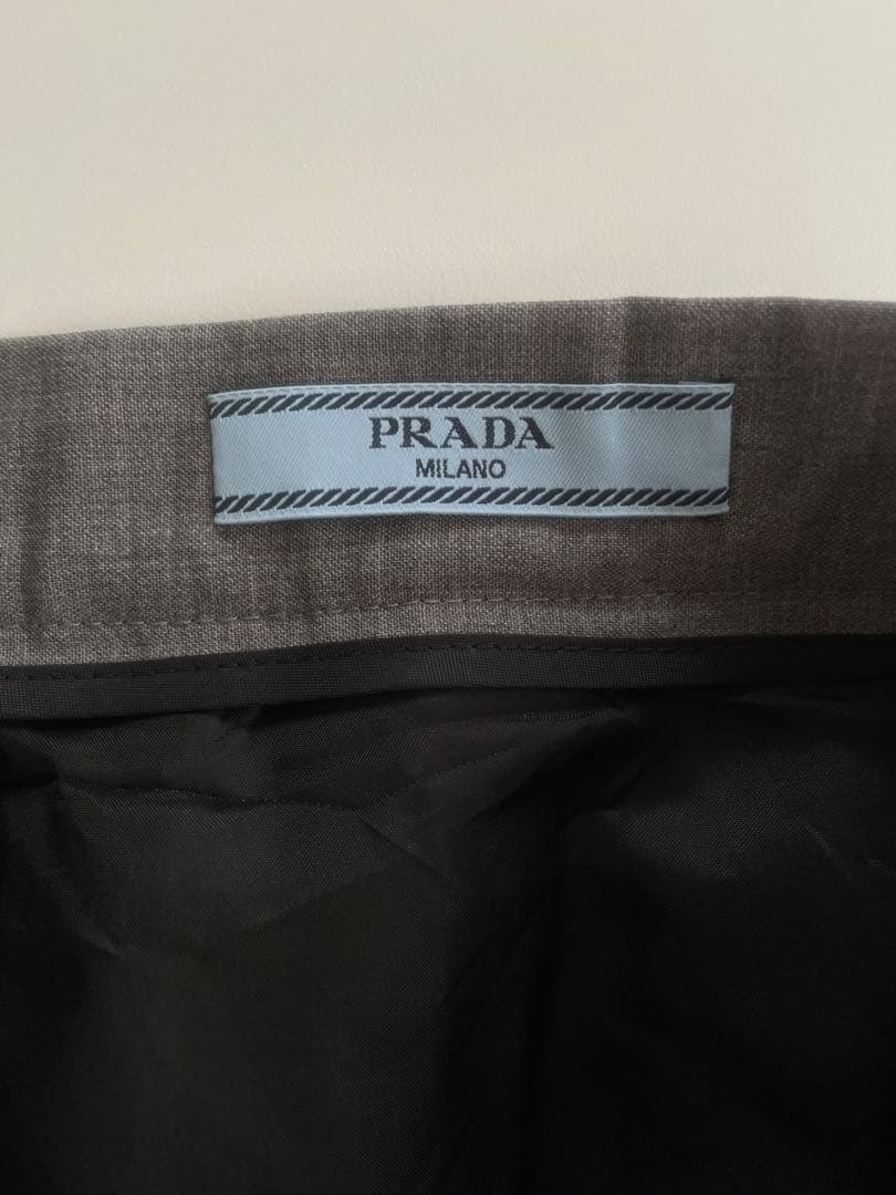 スカート Prada 2024 gray pleated flannel skirt