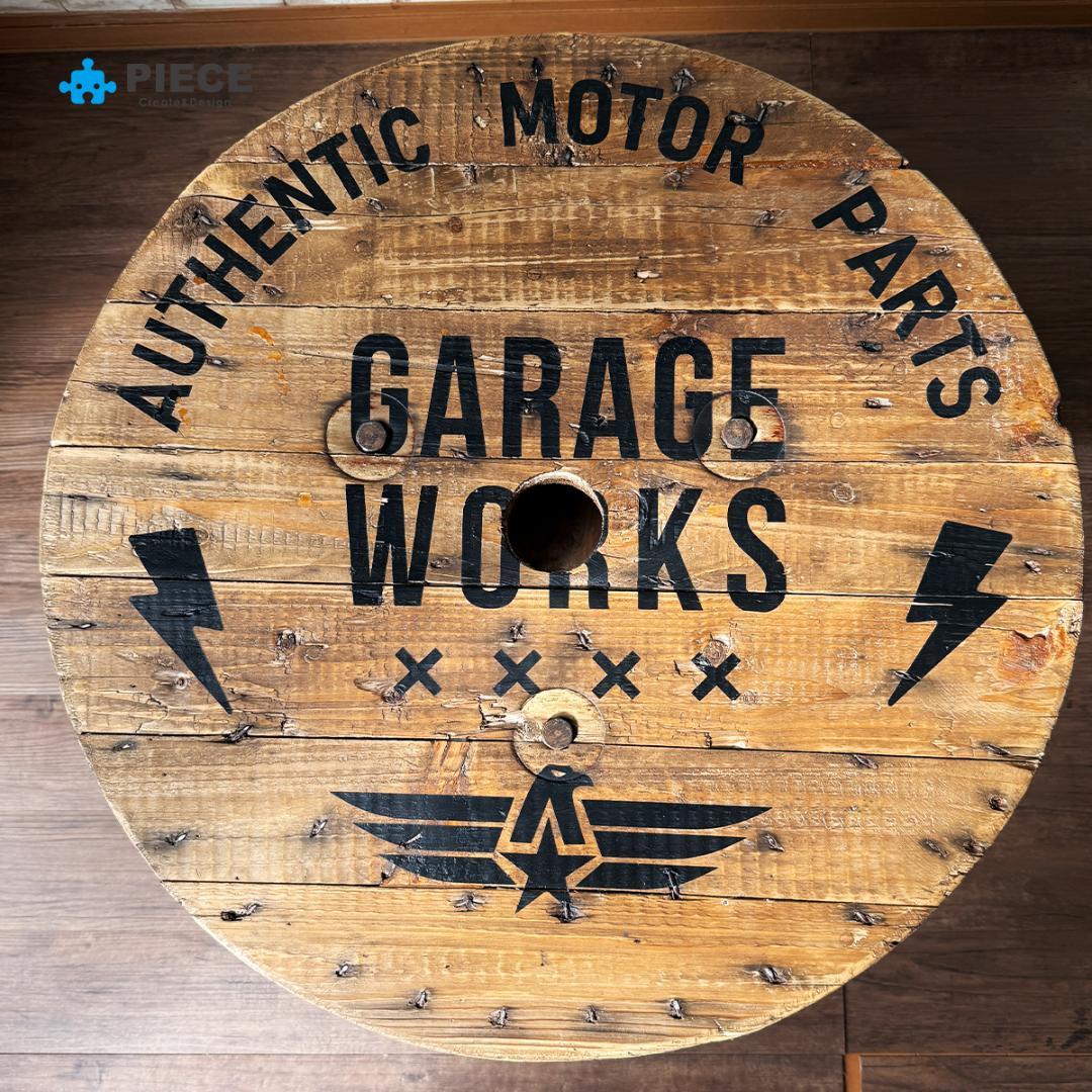 ケーブルドラム 電線ドラム テーブル アメリカン インテリア ガレージ 古材gw