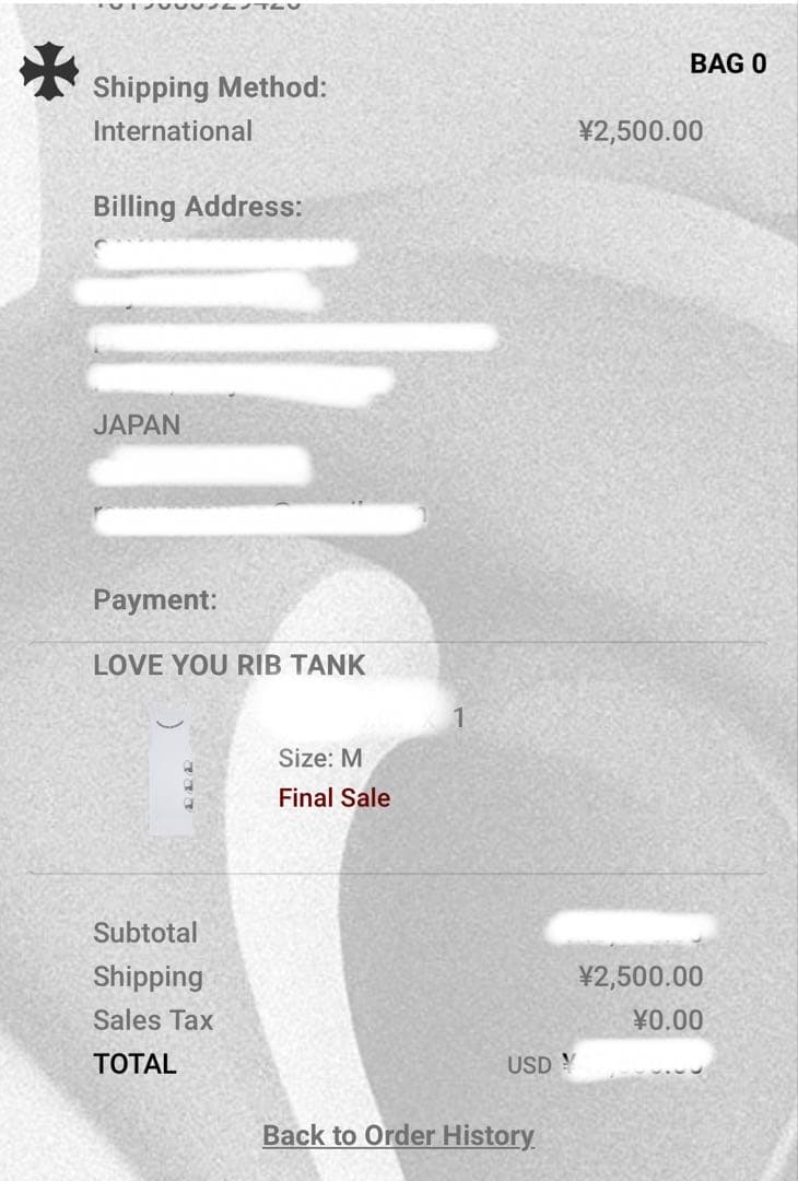 Chrome Hearts リブタンク LoveYou 新品 すり替え防止タグ