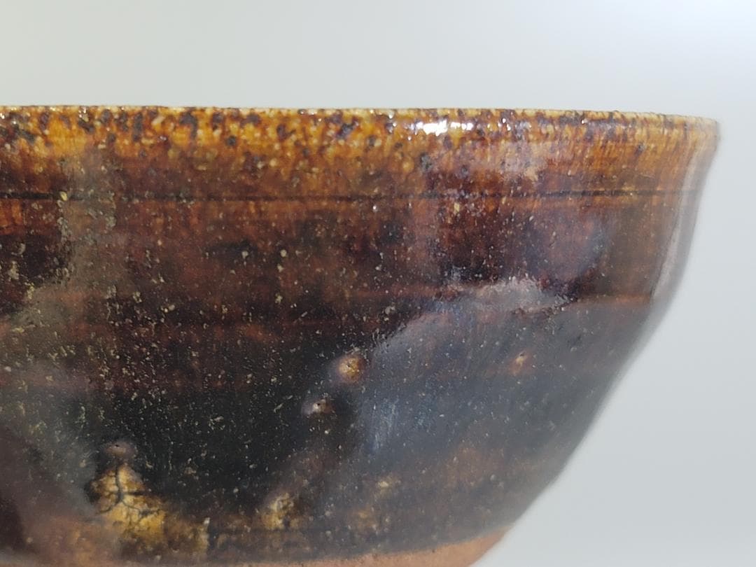 茶道具 唐津飴釉茶碗 時代物