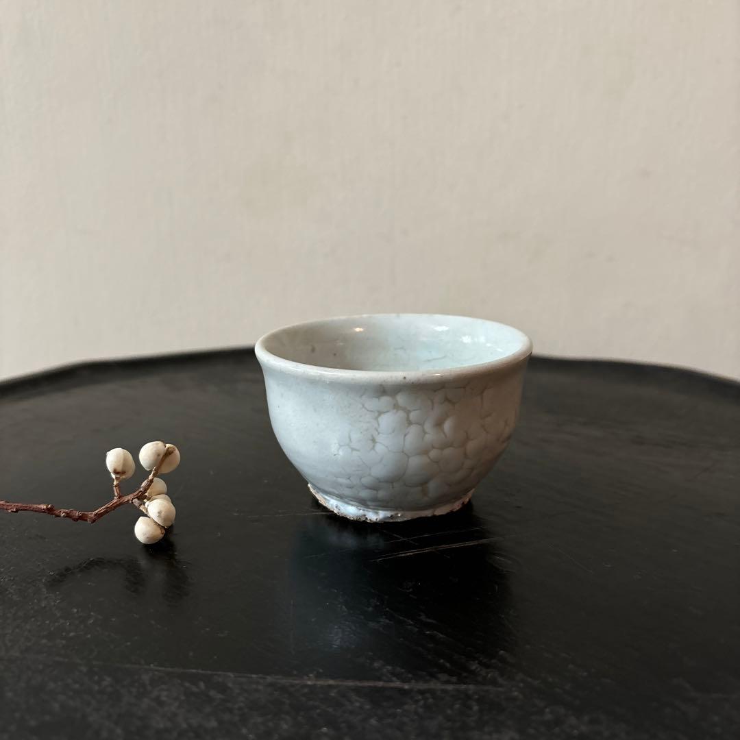 李朝白磁　盃　ぐい呑み　骨董　アンティーク.古美術.酒器.韓国骨董.検:白洲正子