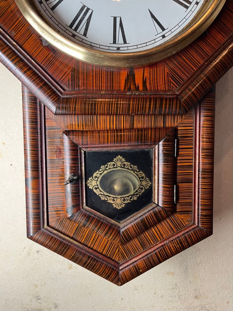 精工舎　八角　刷毛目　柱時計　古時計　振り子　ゼンマイ　ボンボン　レトロ　雑貨