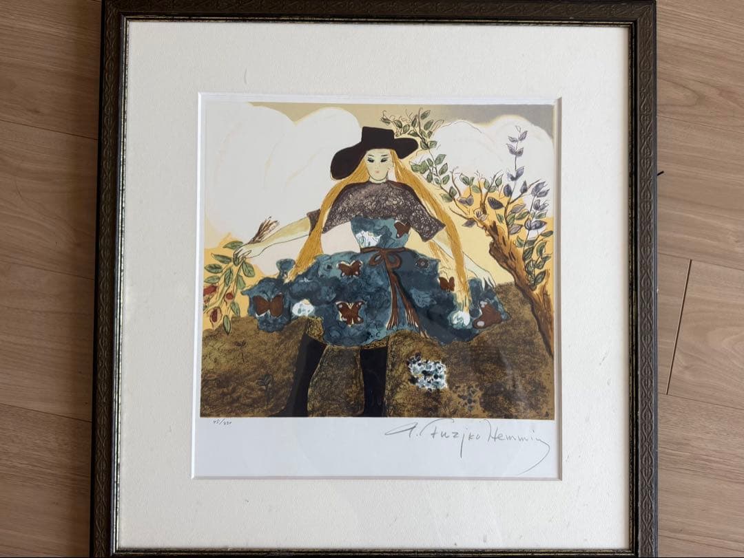 フジ子・ヘミング　「スウェーデンの女」　絵画　シルクスクリーン　作品証明有り