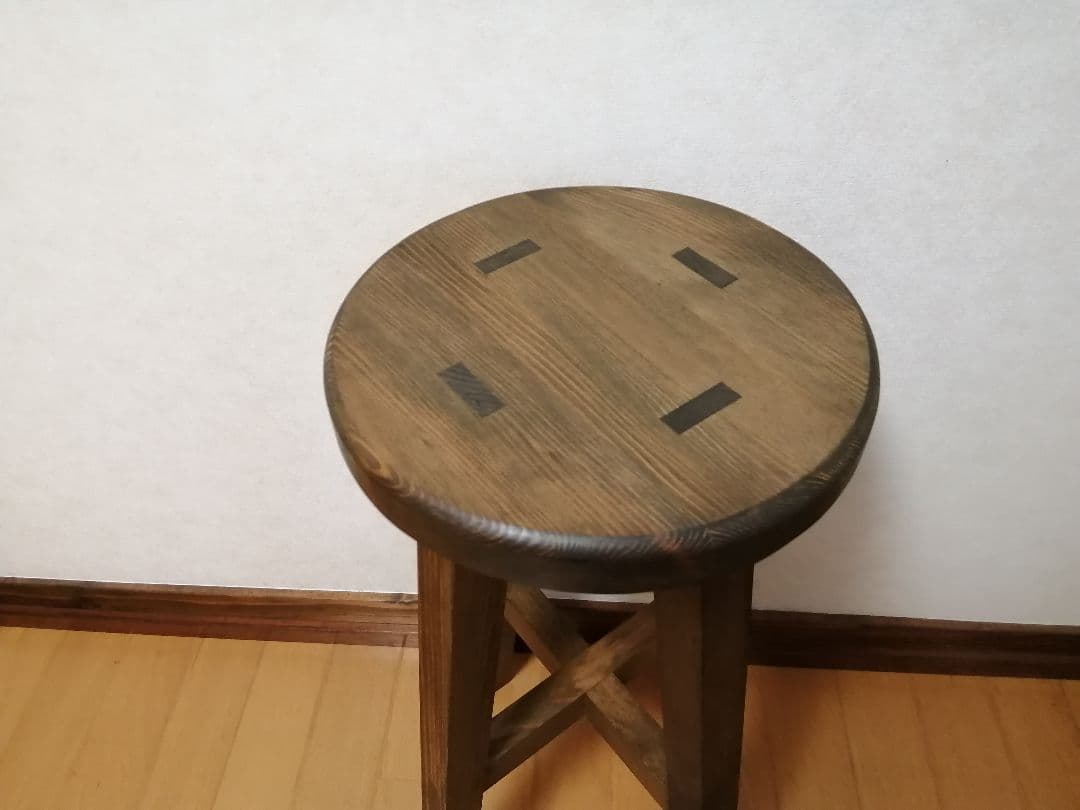 【ほぞ組】木製スツール　高さ70cm　丸椅子　stool 　花瓶台
