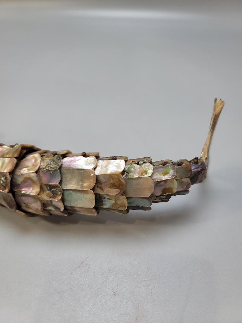 螺鈿 貝細工 自在 魚 時代物 骨董品