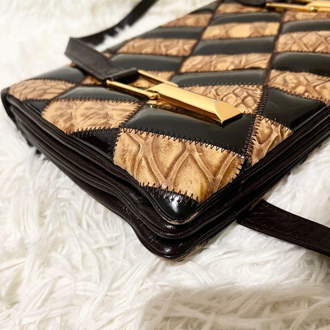 【希少】エキゾチック　ハンドバッグ　和装