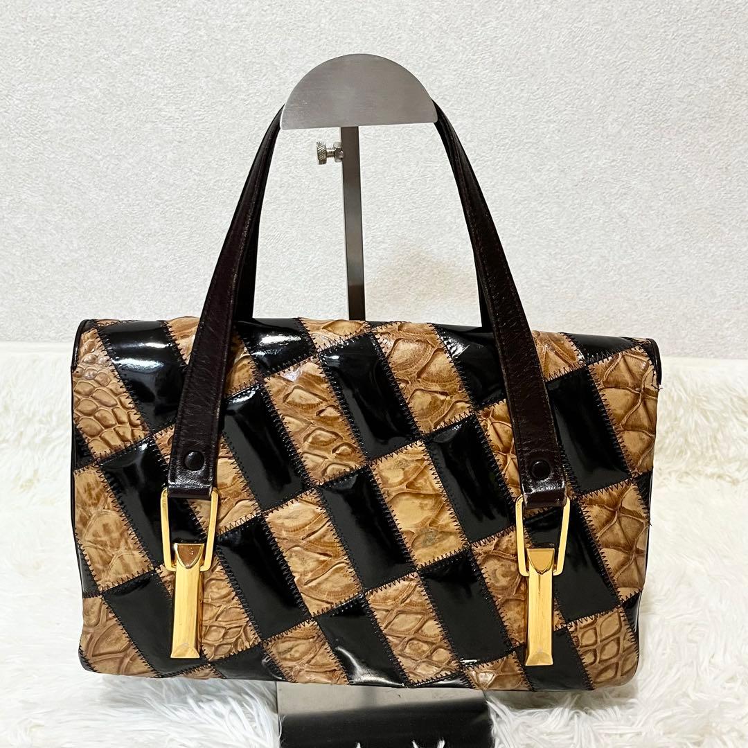 【希少】エキゾチック　ハンドバッグ　和装