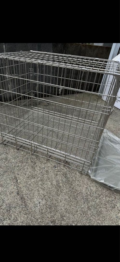 ハチコウ　プロステンレスケージ Lサイズ 引き出し式トレイ付き　短面扉