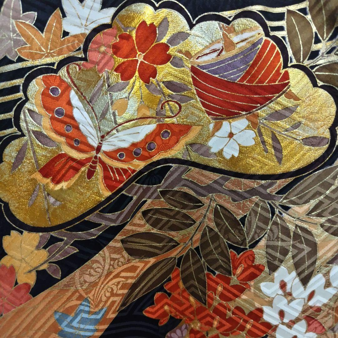 振袖フルセット(7点)・成人式・古典柄・金彩加工・束ね熨斗・金駒刺繍・正絹