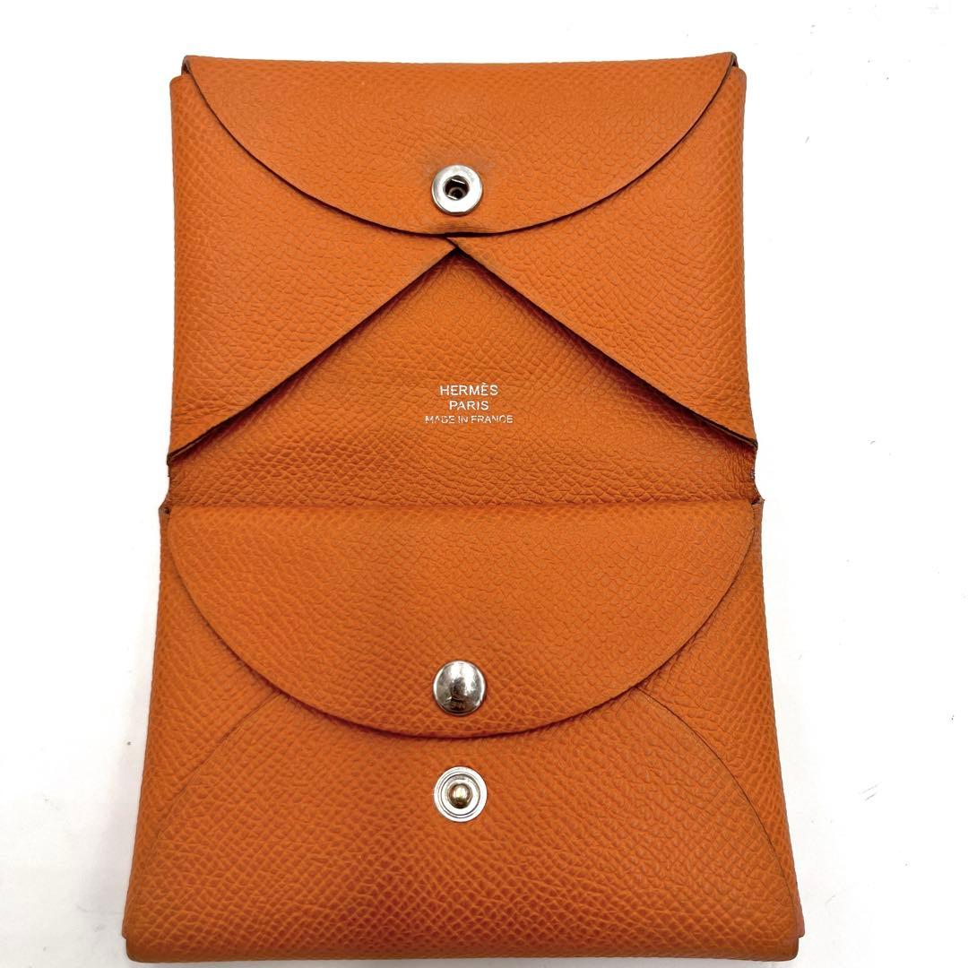 【極稀少】エルメス カルヴィデュオ ケース カードケース オレンジ