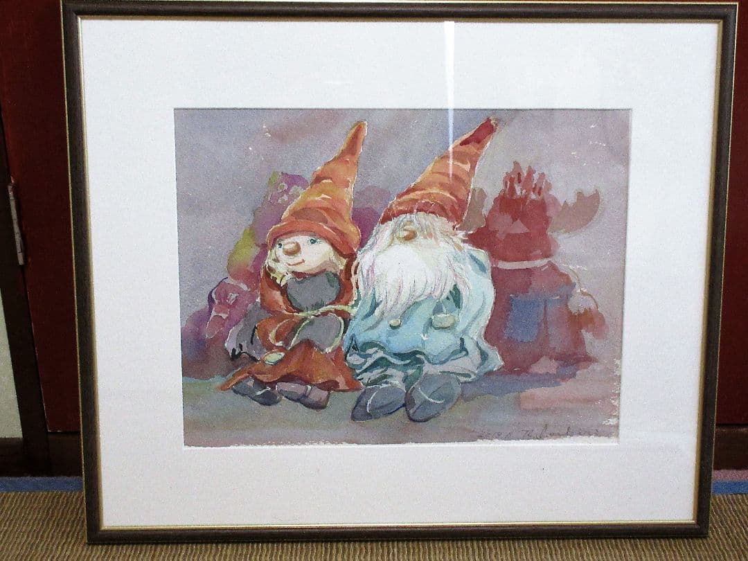 水彩画「クリスマス人形」