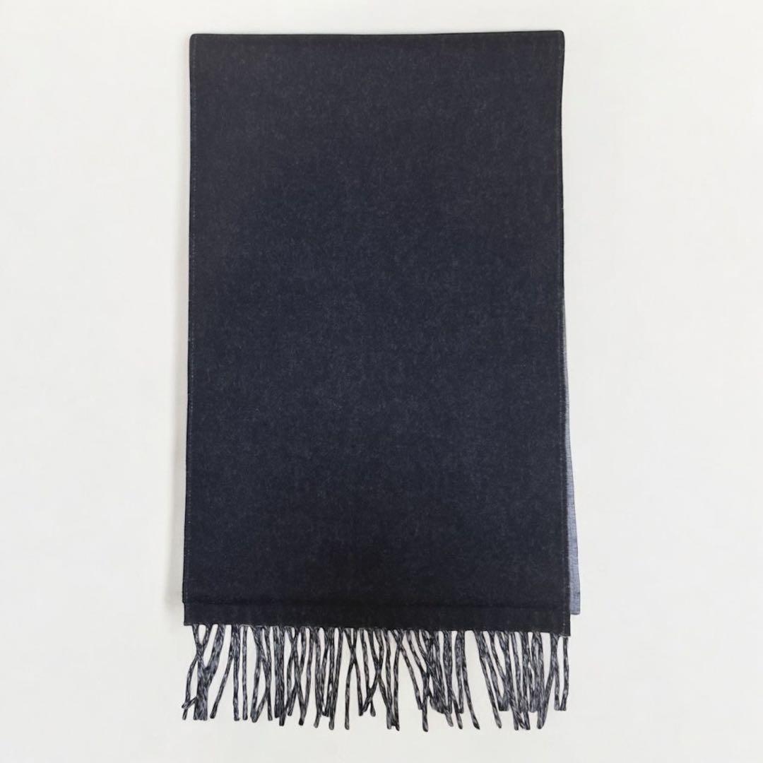 LOEWE ロエベ リバーシブル マフラー アナグラム ネイビー ブルー