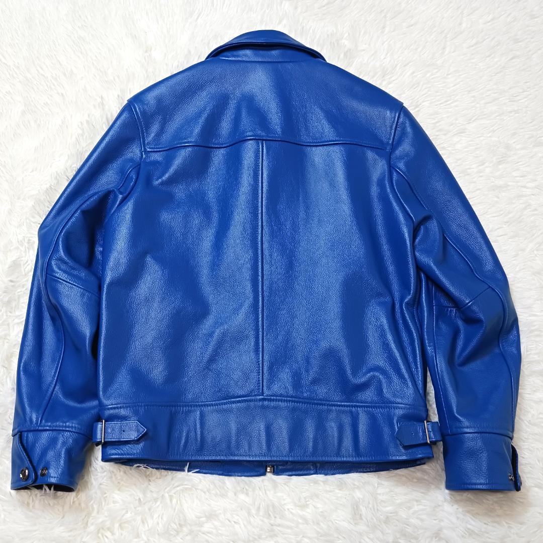 希少カラー✨　フォータイム　本革　ライダース　シングル　レザー　牛革　総裏地　M