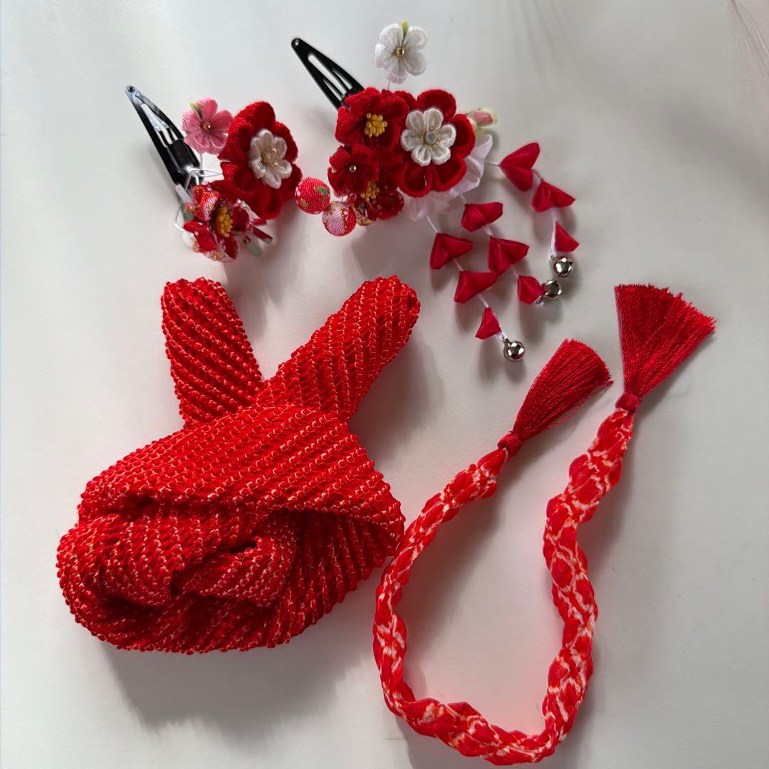 七五三 かんざし　ちんころ正絹鹿子