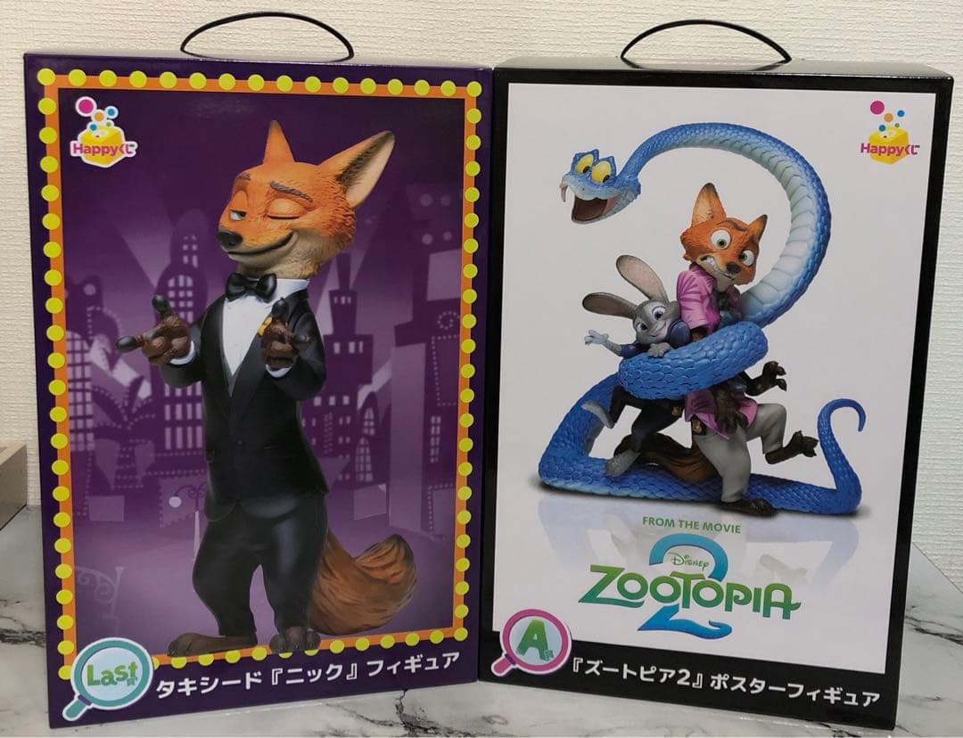 ハッピーくじ　ズートピア　A賞ポスターフィギュア　ラスト賞タキシードニック　2点