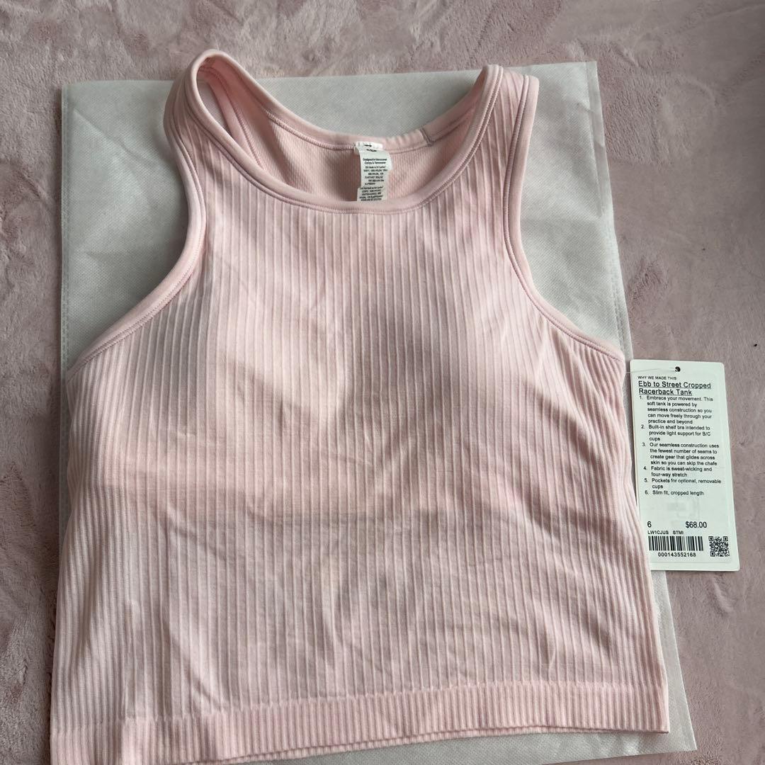 lululemon大人気カラー リブ編み タンクトップ ピンク size6