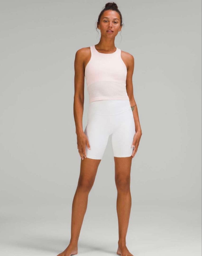 lululemon大人気カラー リブ編み タンクトップ ピンク size6