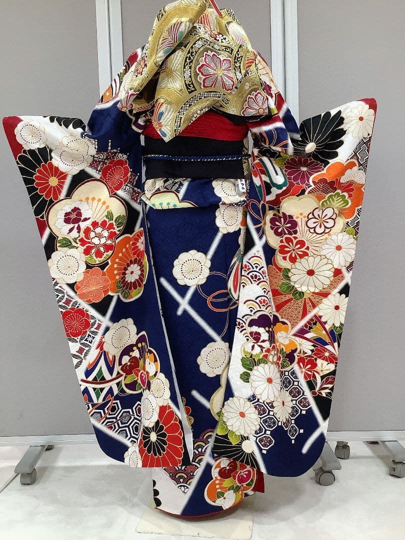 振袖フルセット　紺色