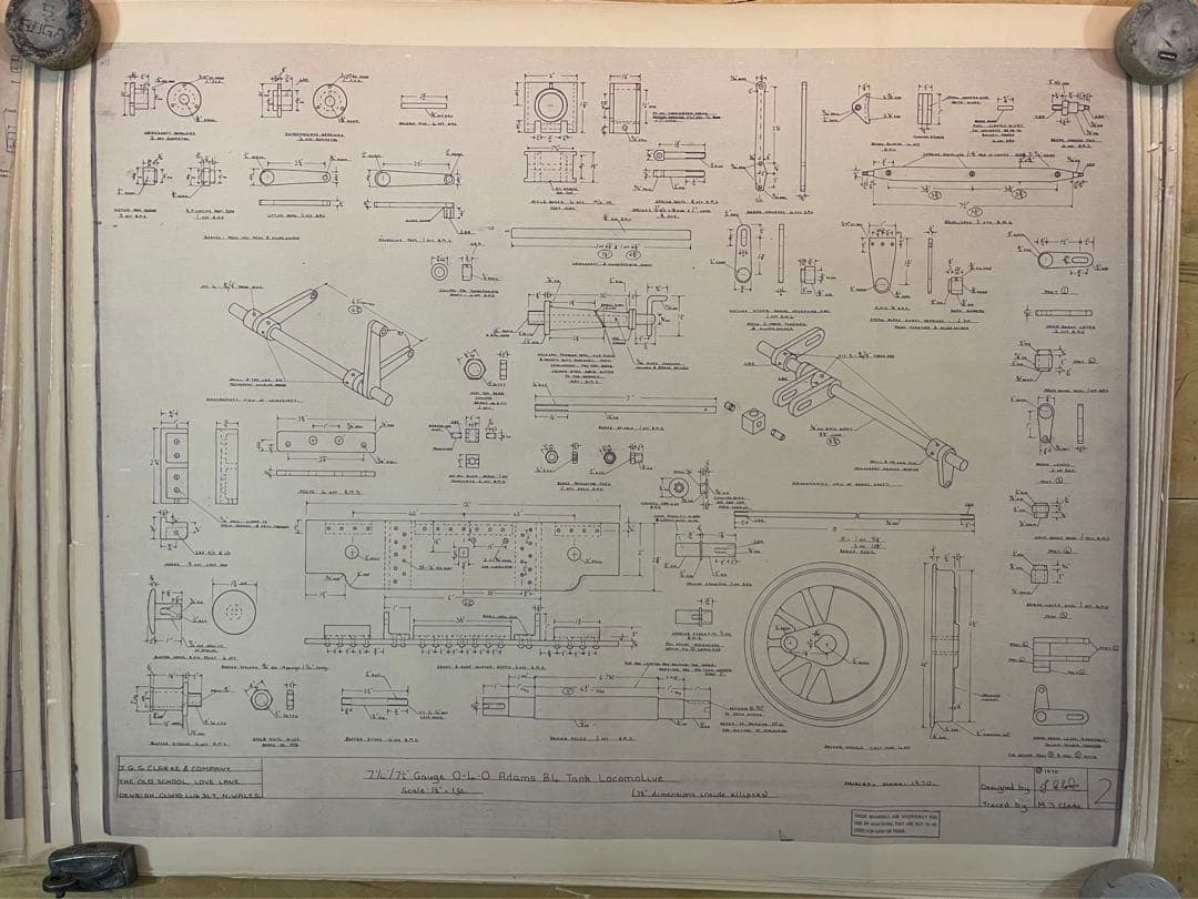 機関車図面大判サイズ#4　0-4-0 ADAMS B4　11sheets