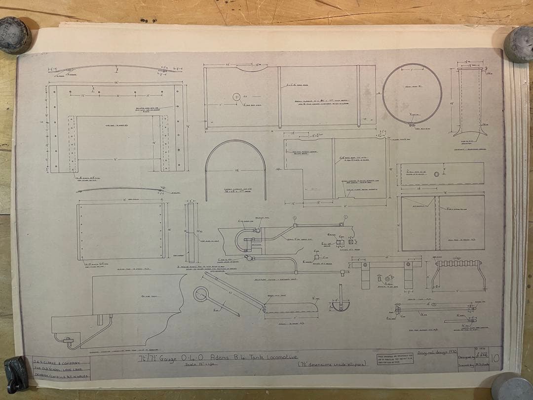 機関車図面大判サイズ#4　0-4-0 ADAMS B4　11sheets