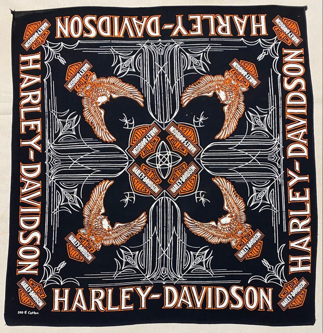 激レア! ブラック HARLEYDAVIDSON ビンテージバンダナ 1586
