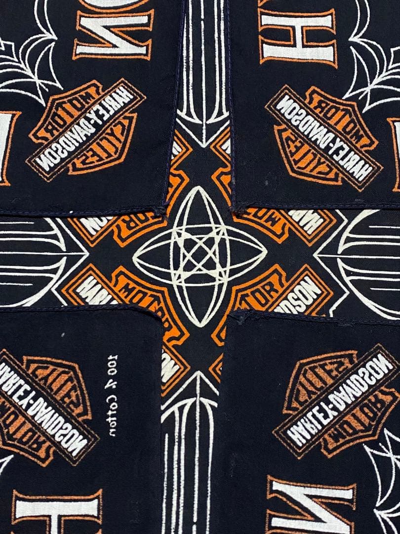 激レア! ブラック HARLEYDAVIDSON ビンテージバンダナ 1586