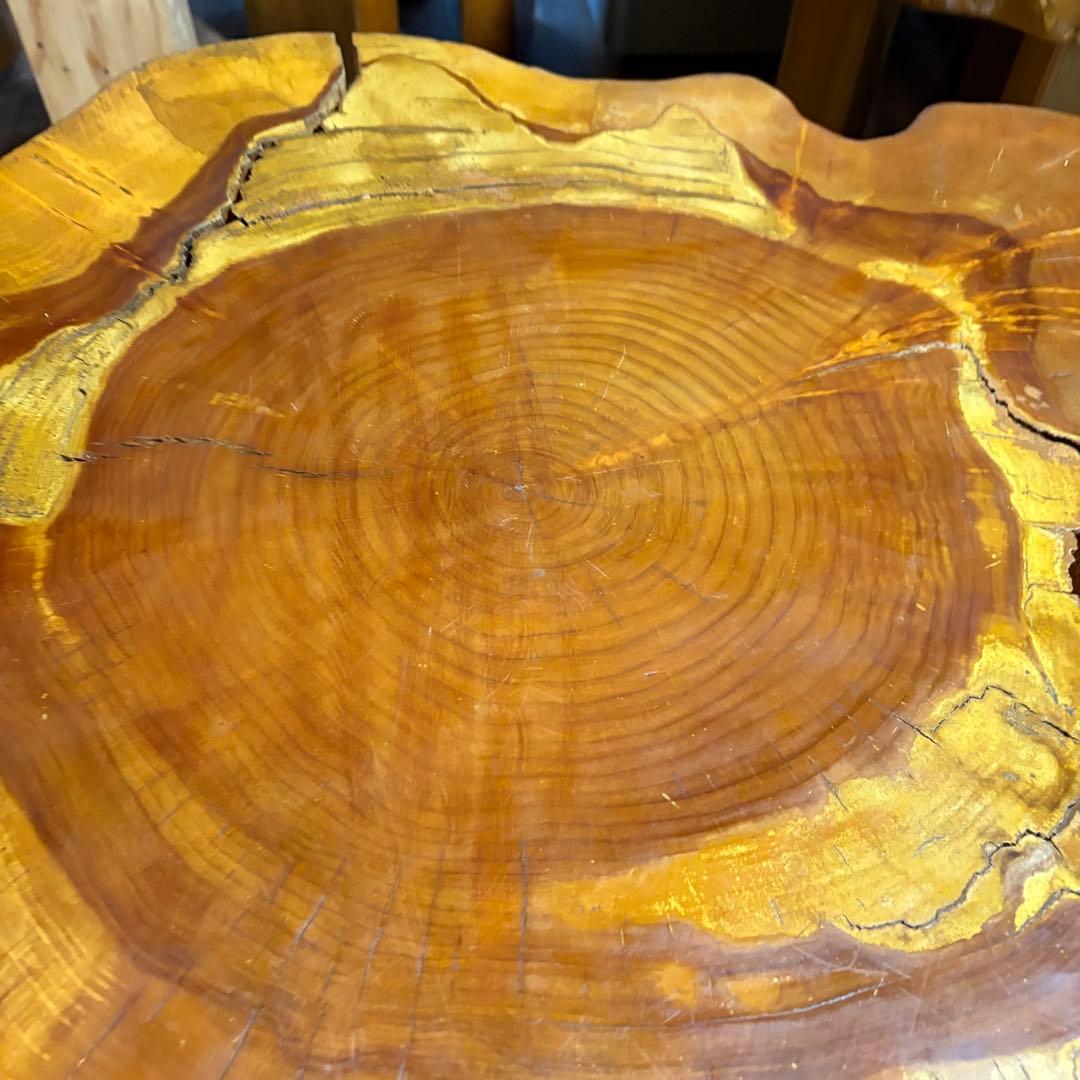 ①送料設置込み　丸太　切り株　ダイニングテーブル　　おそらく欅