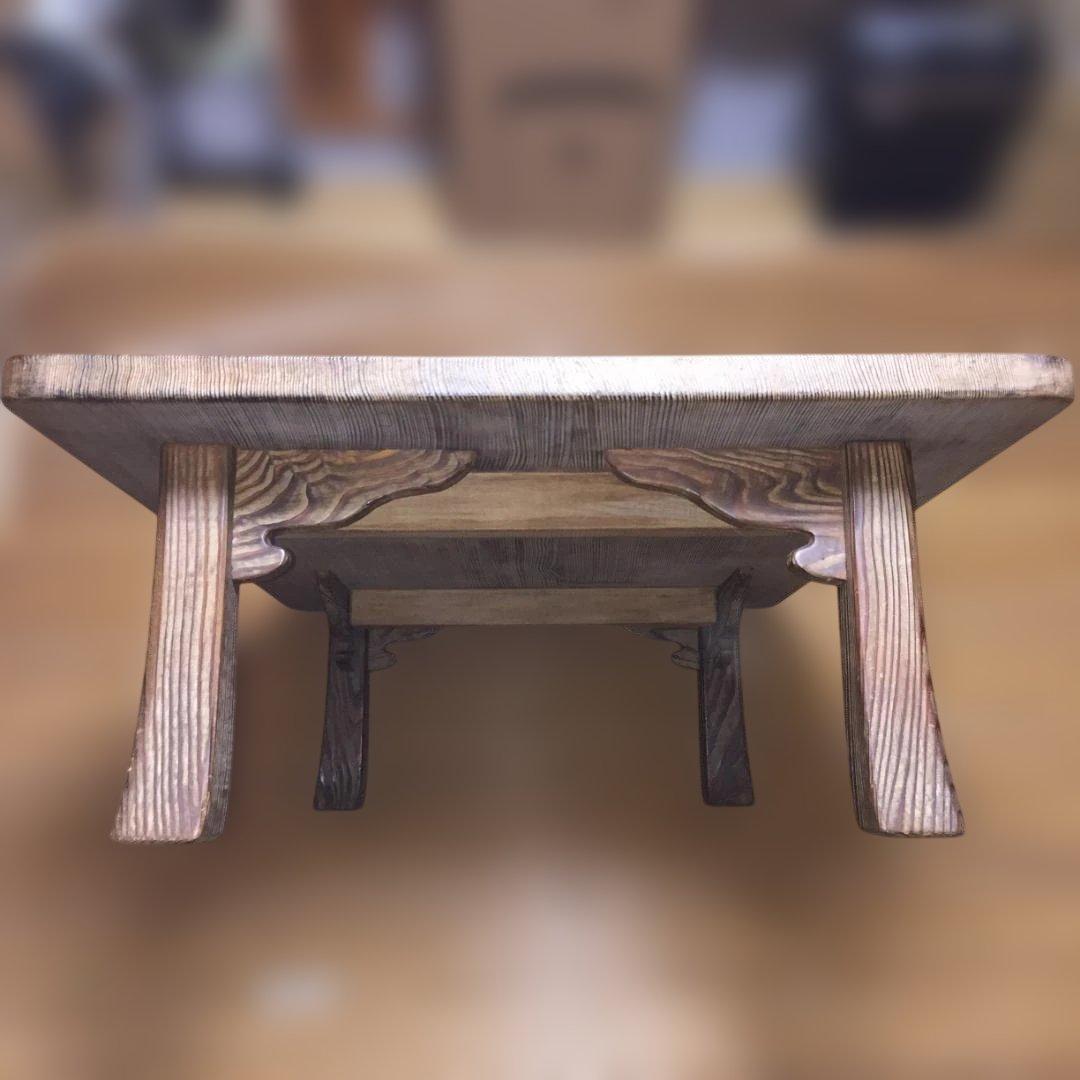 アンティーク木製座卓テーブル 約106×72.5×32 厚み3.3　引取値引可