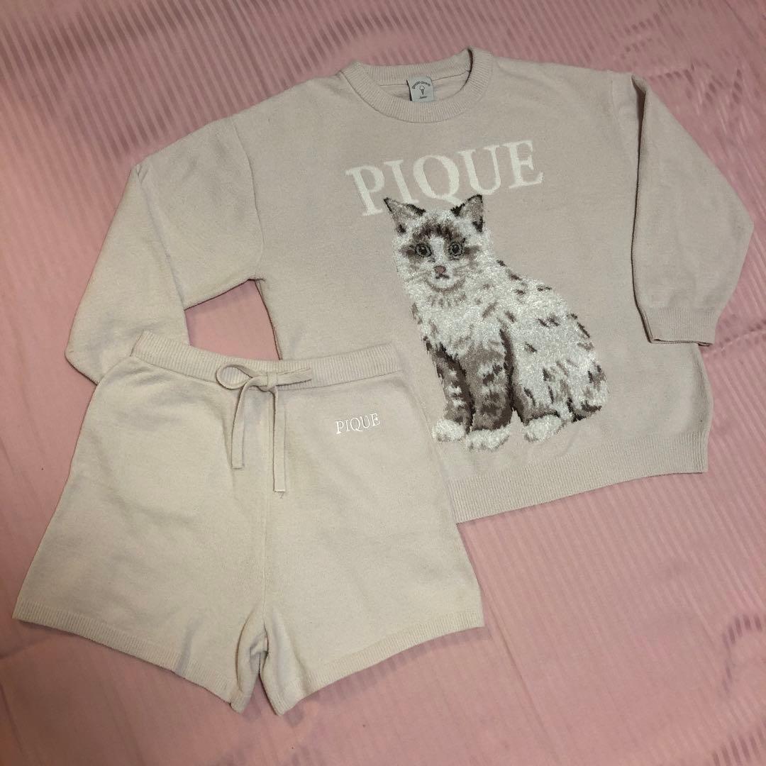 ★トムジェリ★ジェラートピケCATプルオーバー&ショートパンツセット