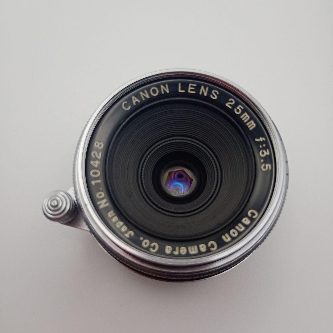 キャノン 25mm F3.5 Lマウントレンズ 純正ファインダー他付属品充実