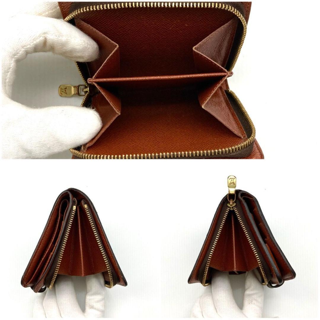 ルイヴィトン 二つ折り財布 コンパクトジップ モノグラム ブラウン 71222