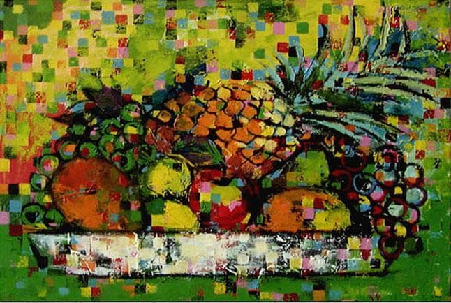 油絵 絵 絵画 インテリア uF6-061103 果物 静物