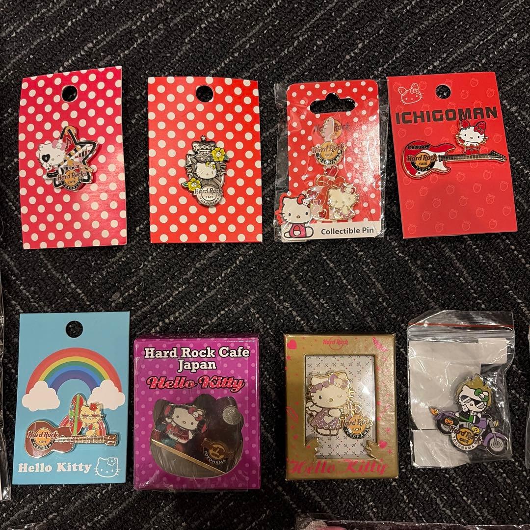 ハロー・キティHard Rock CAFE限定ピンバッジ(15点+おまけ2点)