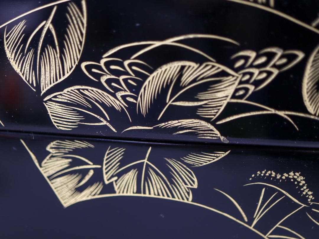 輪島塗 沈金四段重 重台 共箱