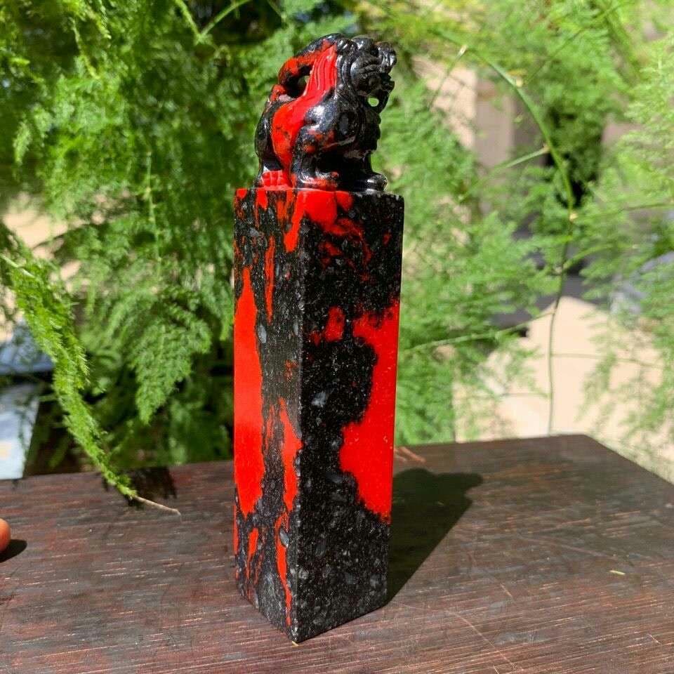 希少鶏血石 老坑 印材 印鑑 篆刻印材 古美術