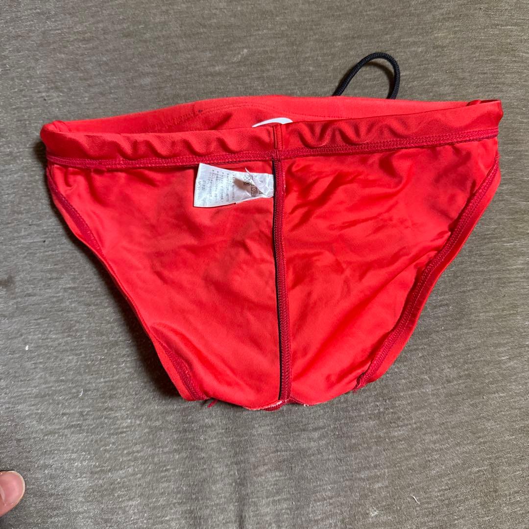 レッド アシックス競泳水着　S