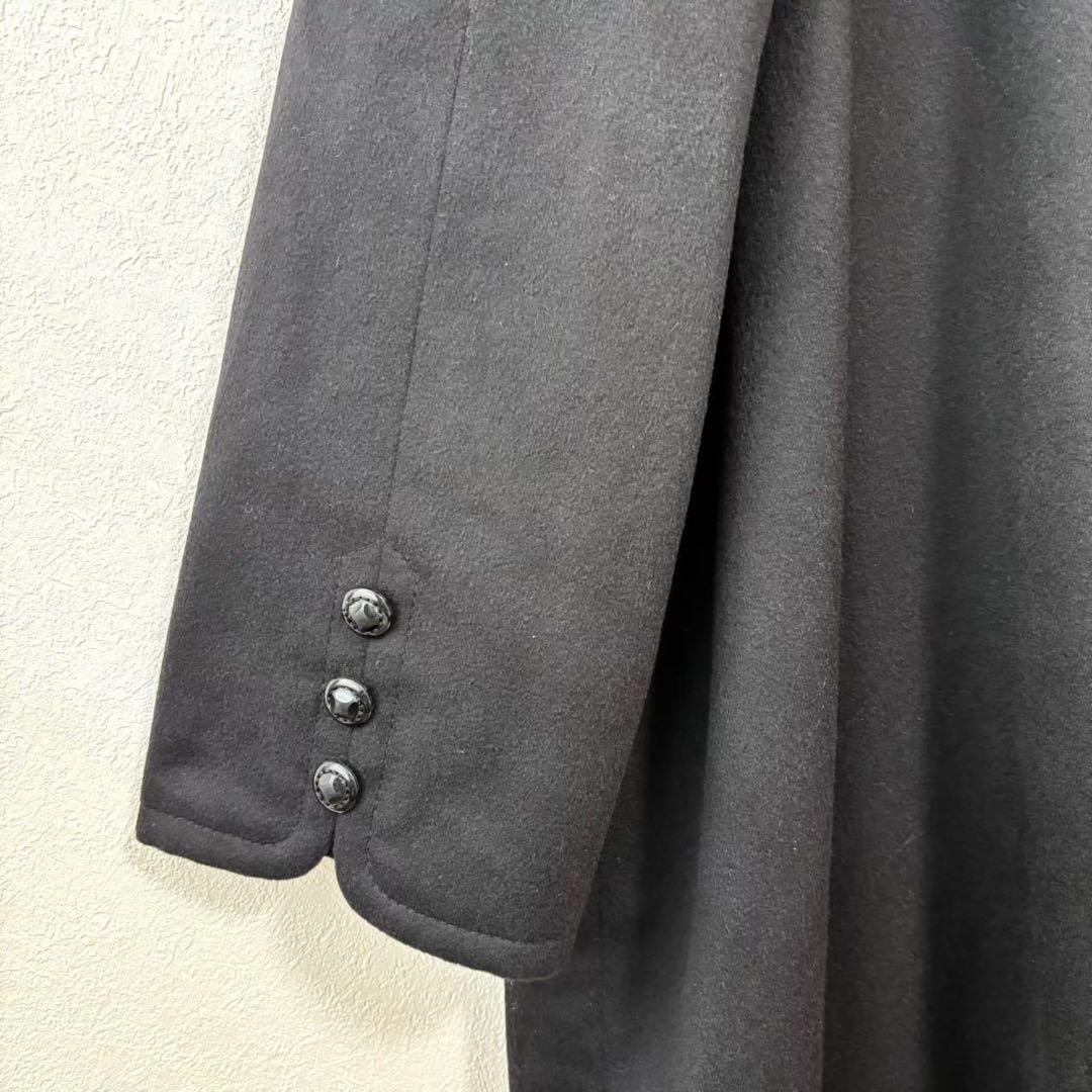 カシミヤ100% Johnstons of Elginチェスターコート黒ブラック