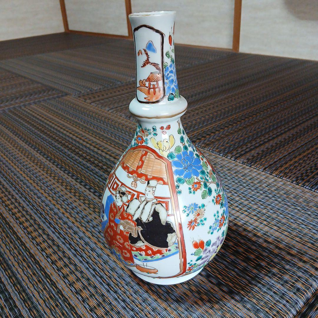 肥碟山信甫造の壺/幕末明治里帰り伊万里有田焼田代商会/公家菊牡丹錦絵/骨董一輪挿